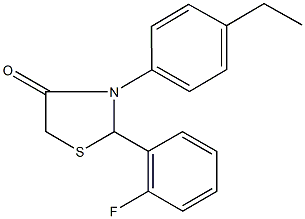 3-(4-ethylphenyl)-2-(2-fluorophenyl)-1,3-thiazolidin-4-one Struktur