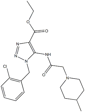 ethyl 1-(2-chlorobenzyl)-5-{[(4-methyl-1-piperidinyl)acetyl]amino}-1H-1,2,3-triazole-4-carboxylate Struktur