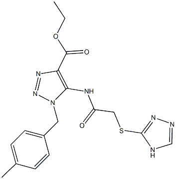 ethyl 1-(4-methylbenzyl)-5-{[(4H-1,2,4-triazol-3-ylsulfanyl)acetyl]amino}-1H-1,2,3-triazole-4-carboxylate Struktur