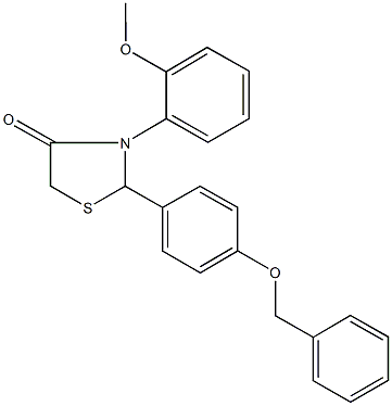 2-[4-(benzyloxy)phenyl]-3-(2-methoxyphenyl)-1,3-thiazolidin-4-one Struktur