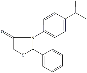 3-(4-isopropylphenyl)-2-phenyl-1,3-thiazolidin-4-one Struktur