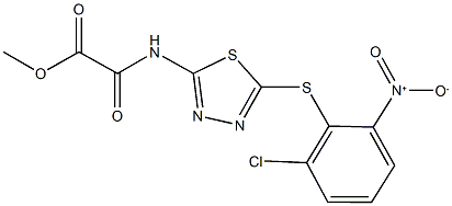 methyl {[5-({2-chloro-6-nitrophenyl}sulfanyl)-1,3,4-thiadiazol-2-yl]amino}(oxo)acetate Struktur