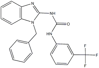 N-(1-benzyl-1H-benzimidazol-2-yl)-N'-[3-(trifluoromethyl)phenyl]urea Struktur