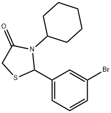 2-(3-bromophenyl)-3-cyclohexyl-1,3-thiazolidin-4-one Struktur