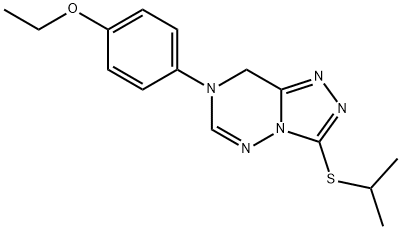 ethyl 4-(3-(isopropylsulfanyl)[1,2,4]triazolo[3,4-f][1,2,4]triazin-7(8H)-yl)phenyl ether Struktur