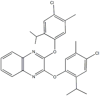 2,3-bis(4-chloro-2-isopropyl-5-methylphenoxy)quinoxaline Struktur