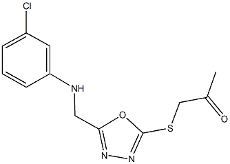 1-({5-[(3-chloroanilino)methyl]-1,3,4-oxadiazol-2-yl}sulfanyl)acetone Struktur