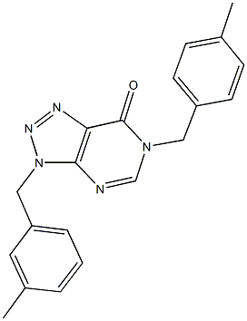 3-(3-methylbenzyl)-6-(4-methylbenzyl)-3,6-dihydro-7H-[1,2,3]triazolo[4,5-d]pyrimidin-7-one Struktur