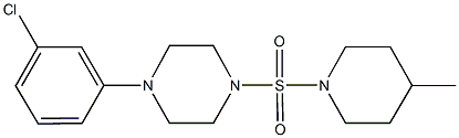 1-(3-chlorophenyl)-4-[(4-methyl-1-piperidinyl)sulfonyl]piperazine Struktur