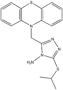 3-(isopropylsulfanyl)-5-(10H-phenothiazin-10-ylmethyl)-4H-1,2,4-triazol-4-ylamine Struktur