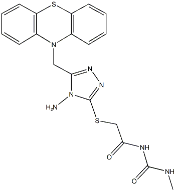 N-({[4-amino-5-(10H-phenothiazin-10-ylmethyl)-4H-1,2,4-triazol-3-yl]sulfanyl}acetyl)-N'-methylurea Struktur