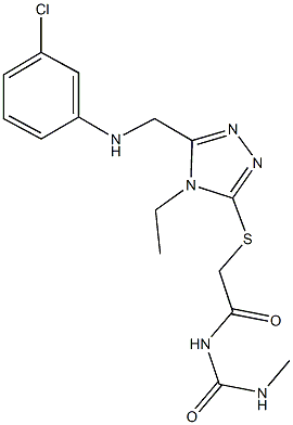 N-[({5-[(3-chloroanilino)methyl]-4-ethyl-4H-1,2,4-triazol-3-yl}sulfanyl)acetyl]-N'-methylurea Struktur