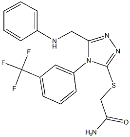 2-({5-(anilinomethyl)-4-[3-(trifluoromethyl)phenyl]-4H-1,2,4-triazol-3-yl}sulfanyl)acetamide Struktur