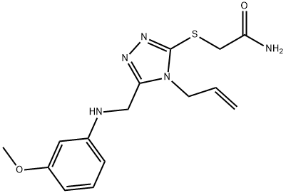 2-({4-allyl-5-[(3-methoxyanilino)methyl]-4H-1,2,4-triazol-3-yl}sulfanyl)acetamide Struktur