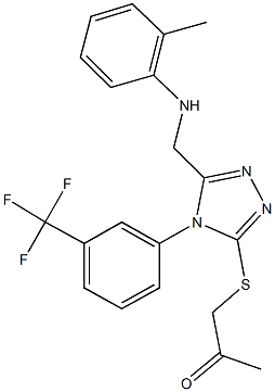 1-({5-(2-toluidinomethyl)-4-[3-(trifluoromethyl)phenyl]-4H-1,2,4-triazol-3-yl}sulfanyl)acetone Struktur