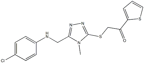 2-({5-[(4-chloroanilino)methyl]-4-methyl-4H-1,2,4-triazol-3-yl}sulfanyl)-1-(2-thienyl)ethanone Struktur