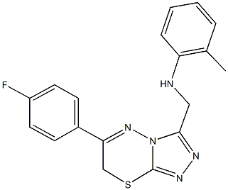 N-{[6-(4-fluorophenyl)-7H-[1,2,4]triazolo[3,4-b][1,3,4]thiadiazin-3-yl]methyl}-N-(2-methylphenyl)amine Struktur