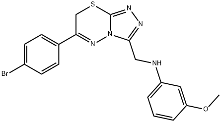 N-{[6-(4-bromophenyl)-7H-[1,2,4]triazolo[3,4-b][1,3,4]thiadiazin-3-yl]methyl}-N-(3-methoxyphenyl)amine Struktur