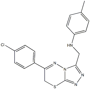 N-{[6-(4-chlorophenyl)-7H-[1,2,4]triazolo[3,4-b][1,3,4]thiadiazin-3-yl]methyl}-N-(4-methylphenyl)amine Struktur