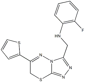 2-fluoro-N-{[6-(2-thienyl)-7H-[1,2,4]triazolo[3,4-b][1,3,4]thiadiazin-3-yl]methyl}aniline Struktur