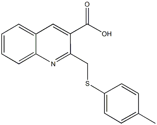 2-{[(4-methylphenyl)sulfanyl]methyl}-3-quinolinecarboxylic acid Struktur