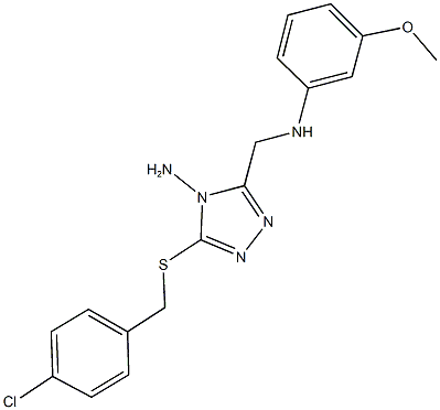 3-[(4-chlorobenzyl)sulfanyl]-5-[(3-methoxyanilino)methyl]-4H-1,2,4-triazol-4-amine Struktur