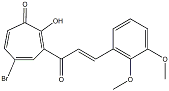 5-bromo-3-[3-(2,3-dimethoxyphenyl)acryloyl]-2-hydroxy-2,4,6-cycloheptatrien-1-one Struktur