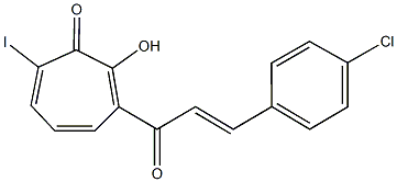 3-[3-(4-chlorophenyl)acryloyl]-2-hydroxy-7-iodo-2,4,6-cycloheptatrien-1-one Struktur