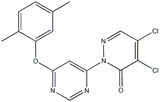 4,5-dichloro-2-[6-(2,5-dimethylphenoxy)-4-pyrimidinyl]-3(2H)-pyridazinone Struktur