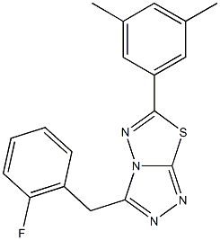 6-(3,5-dimethylphenyl)-3-(2-fluorobenzyl)[1,2,4]triazolo[3,4-b][1,3,4]thiadiazole Struktur