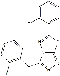 2-[3-(2-fluorobenzyl)[1,2,4]triazolo[3,4-b][1,3,4]thiadiazol-6-yl]phenyl methyl ether Struktur