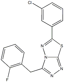 6-(3-chlorophenyl)-3-(2-fluorobenzyl)[1,2,4]triazolo[3,4-b][1,3,4]thiadiazole Struktur