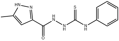 2-[(3-methyl-1H-pyrazol-5-yl)carbonyl]-N-phenylhydrazinecarbothioamide Struktur