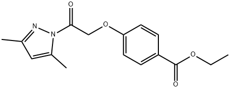 ethyl 4-[2-(3,5-dimethyl-1H-pyrazol-1-yl)-2-oxoethoxy]benzoate Struktur