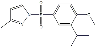 2-isopropyl-4-[(3-methyl-1H-pyrazol-1-yl)sulfonyl]phenyl methyl ether Struktur