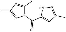 3,5-dimethyl-1-[(3-methyl-1H-pyrazol-5-yl)carbonyl]-1H-pyrazole Struktur