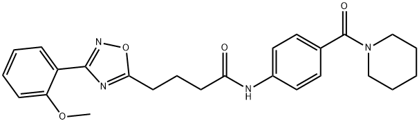 4-[3-(2-methoxyphenyl)-1,2,4-oxadiazol-5-yl]-N-[4-(1-piperidinylcarbonyl)phenyl]butanamide Struktur