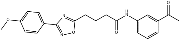 N-(3-acetylphenyl)-4-[3-(4-methoxyphenyl)-1,2,4-oxadiazol-5-yl]butanamide Struktur