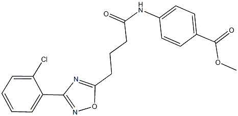 methyl 4-({4-[3-(2-chlorophenyl)-1,2,4-oxadiazol-5-yl]butanoyl}amino)benzoate Struktur