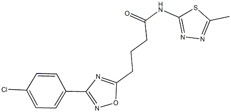 4-[3-(4-chlorophenyl)-1,2,4-oxadiazol-5-yl]-N-(5-methyl-1,3,4-thiadiazol-2-yl)butanamide Struktur