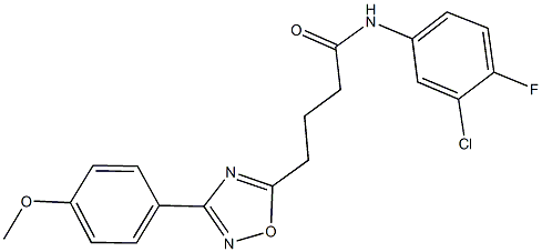 N-(3-chloro-4-fluorophenyl)-4-[3-(4-methoxyphenyl)-1,2,4-oxadiazol-5-yl]butanamide Struktur