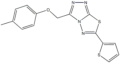 4-methylphenyl [6-(2-thienyl)[1,2,4]triazolo[3,4-b][1,3,4]thiadiazol-3-yl]methyl ether Struktur