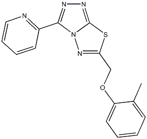 6-[(2-methylphenoxy)methyl]-3-(2-pyridinyl)[1,2,4]triazolo[3,4-b][1,3,4]thiadiazole Struktur