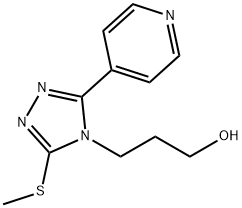 3-[3-(methylsulfanyl)-5-(4-pyridinyl)-4H-1,2,4-triazol-4-yl]-1-propanol Struktur