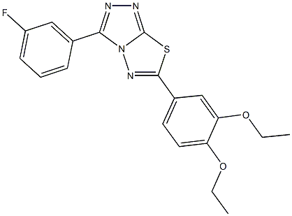 6-(3,4-diethoxyphenyl)-3-(3-fluorophenyl)[1,2,4]triazolo[3,4-b][1,3,4]thiadiazole Struktur