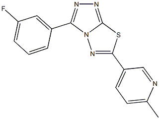 3-(3-fluorophenyl)-6-(6-methyl-3-pyridinyl)[1,2,4]triazolo[3,4-b][1,3,4]thiadiazole Struktur