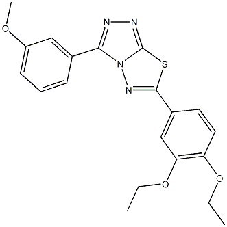 6-(3,4-diethoxyphenyl)-3-(3-methoxyphenyl)[1,2,4]triazolo[3,4-b][1,3,4]thiadiazole Struktur