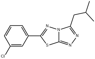 6-(3-chlorophenyl)-3-isobutyl[1,2,4]triazolo[3,4-b][1,3,4]thiadiazole Struktur