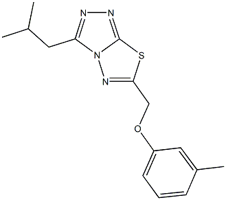 (3-isobutyl[1,2,4]triazolo[3,4-b][1,3,4]thiadiazol-6-yl)methyl 3-methylphenyl ether Struktur