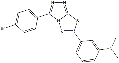 N-{3-[3-(4-bromophenyl)[1,2,4]triazolo[3,4-b][1,3,4]thiadiazol-6-yl]phenyl}-N,N-dimethylamine Struktur